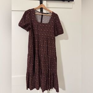 Madewell burgundy floral maxi dress
